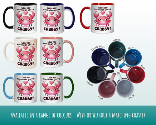 Valentines Day Gift for Boyfriend Girlfriend Husband - Crabby Crab Grumpy Partner Wedding Anniversary 11oz Coffee Mug for Couples SV001