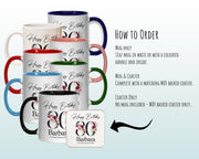 80th Birthday Gift for Women - Personalised Coffee Mug & Coaster - Age 80 Gift for Her - Ladies Floral Age Design Mum Nan Gran Eighty BNA80M