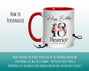 18th Birthday Gift for Her - Personalised Coffee Mug & Coaster - Age 18 Gift for Women - Ladies Floral Age Design Daughter Eighteen BNA18M