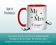 Personalised Mr and Mrs Mug Gift - Great Gift for Couples Anniversary - His and Hers Mug & Coaster Set - Gifts for Husband and Wife MGZ327