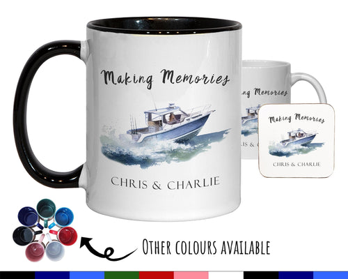 Personalised Boat Mug Gift - Great Gift for Boat Owners and Sailors - Boating Decor Boats Design Mug & Coaster - New Boat Yacht Gifts MGZ370
