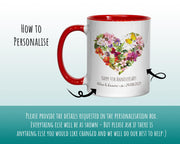 Personalised 4th Anniversary Mug Gift - Great Gift for Couples - Fourth Wedding Anniversary Mug & Coaster Floral Design for Mr Mrs MGZ374