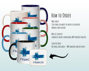 Personalised Scottish Flag Mug Gift - Great Gift for British Scotland Citizenship Visitor - Watercolour Flag Design Mug & Coaster MGZ368