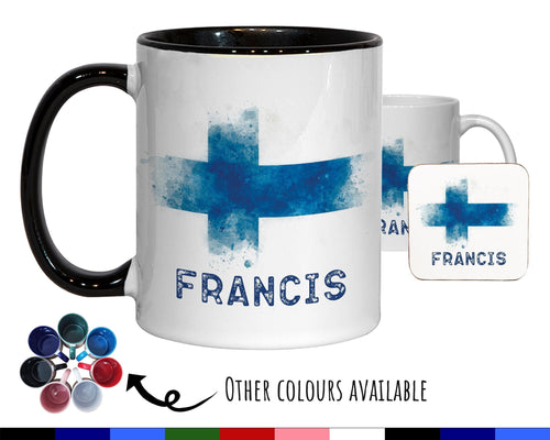 Personalised Scottish Flag Mug Gift - Great Gift for British Scotland Citizenship Visitor - Watercolour Flag Design Mug & Coaster MGZ368