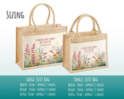 Nanny Gift Personalised Jute Bag - If Nannys Were Flowers Tote Bag Gift for Grandma Nan - Custom Shopping Market Bag - Nans Birthday BT004