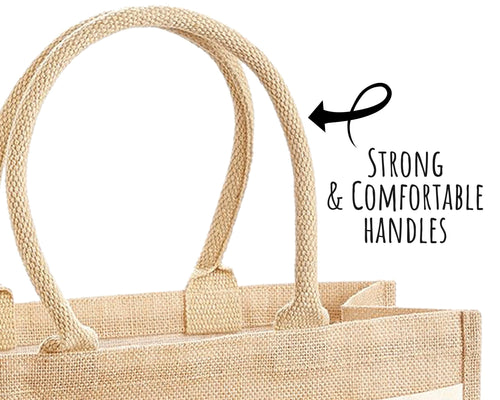 Nanny Gift Personalised Jute Bag - Love Heart Tote Bag Gift for Grandma Nan - Custom Shopping Market Bag - Nanny Bag for Nans Birthday BT009