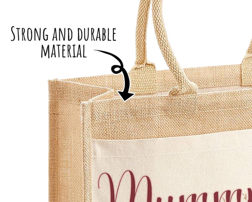 Mummy Gift Personalised Jute Bag -  Mothers Day Gift Floral Tote Bag Gift for Mum Mama - Custom Shopping Market Bag - Mummy Bag BT005