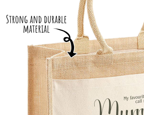 Mummy Gift Personalised Jute Bag -  Mothers Day Gift Floral Tote Bag Gift for Mum Mama - Custom Shopping Market Bag - Mummy Bag BT007