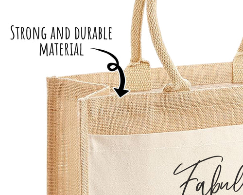 80th Birthday Gift For Women Personalised Jute Bag - Gift For Her Floral Tote Bag Gifts - Eighty 80 Fabulous Since 1946 Shopping Bag BNC80T