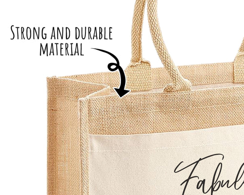 60th Birthday Gift For Women Personalised Jute Bag - Gift For Her Floral Tote Bag Gifts - Sixty 60 Fabulous Since 1966 Shopping Bag BNC60T
