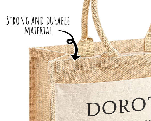 90th Birthday Gift For Women Personalised Jute Bag - Gift For Her Floral Tote Bag Gifts - Ninety 90 Wonderful Since 1936 Shopping Bag BND90T