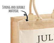 50th Birthday Gift For Women Personalised Jute Bag - Gift For Her Floral Tote Bag Gifts - Fifty 50 Wonderful Since 1976 Shopping Bag BND50T
