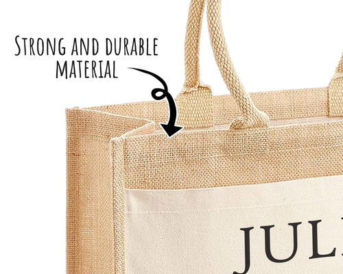 50th Birthday Gift For Women Personalised Jute Bag - Gift For Her Floral Tote Bag Gifts - Fifty 50 Wonderful Since 1976 Shopping Bag BND50T