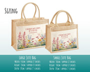 Mummy Gift Personalised Jute Bag -  Mothers Day Gift Floral Tote Bag Gift for Mum Mama - Custom Shopping Market Bag - Mummy Bag BT004