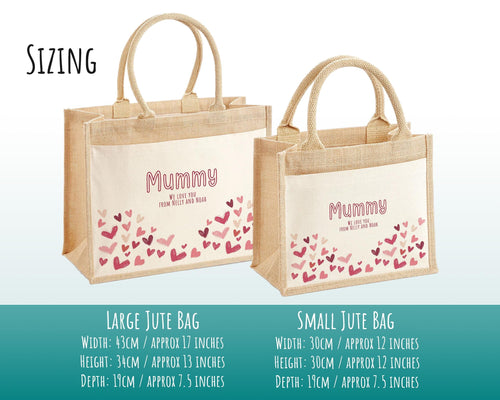 Mummy Gift Personalised Jute Bag -  Mothers Day Gift Floral Tote Bag Gift for Mum Mama - Custom Shopping Market Bag - Mummy Bag BT009