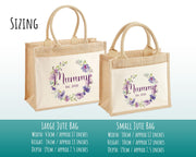 Mummy Gift Personalised Jute Bag -  Mothers Day Gift Floral Tote Bag Gift for Mum Mama - Custom Shopping Market Bag - Mummy Bag BT006