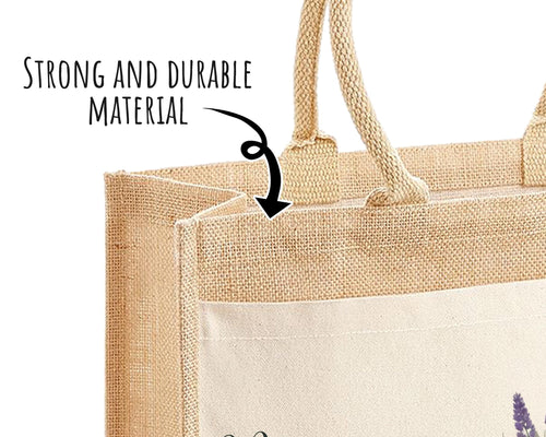 Mummy Gift Personalised Jute Bag -  Mothers Day Gift Floral Tote Bag Gift for Mum Mama - Custom Shopping Market Bag - Mummy Bag BT010