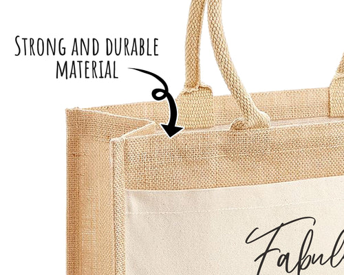 40th Birthday Gift For Women Personalised Jute Bag - Gift For Her Floral Tote Bag Gifts - Forty 40 Fabulous Since 1986 Shopping Bag BNC40T