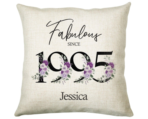 30th Birthday Gift for Her Personalised 1995 Birthday Cushion Age 30 Gift for Women - Ladies Floral Design Mum Daughter Sister Thirty BNP30C