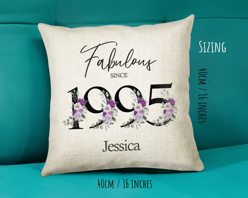 30th Birthday Gift for Her Personalised 1995 Birthday Cushion Age 30 Gift for Women - Ladies Floral Design Mum Daughter Sister Thirty BNP30C