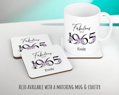 60th Birthday Gift for Women - Personalised 1965 Birthday Cushion Age 60 Gift for Her - Ladies Floral Age Design Mum Nan Gran Sixty BNP60C