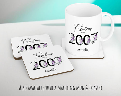 18th Birthday Gift for Women - Personalised 2007 Birthday Cushion Age 18 Gift for Her Ladies Floral Design Daughter Sister Eighteen BNP18C