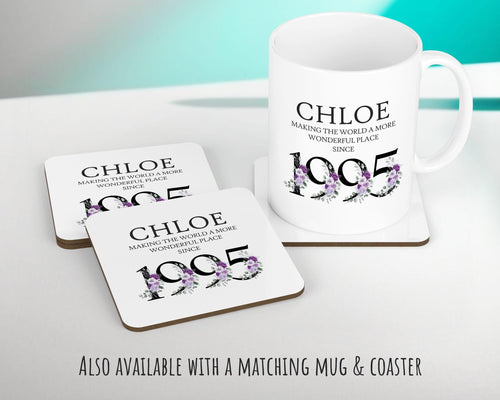 30th Birthday Gift for Her Personalised 1995 Birthday Cushion Age 30 Gift for Women - Ladies Floral Design Mum Daughter Sister Thirty BNQ30C