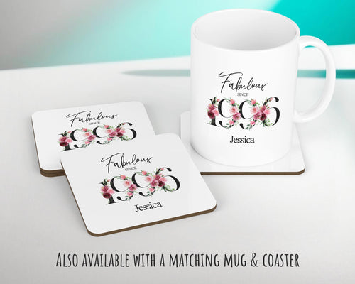 30th Birthday Gift for Her Personalised 1996 Birthday Cushion Age 30 Gift for Women - Ladies Floral Design Mum Daughter Sister Thirty BNC30C