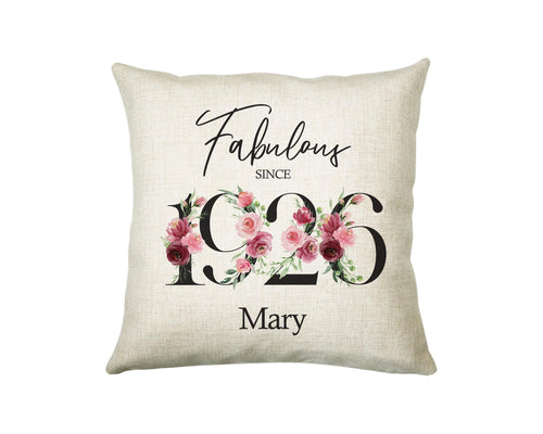 100th Birthday Gift for Women - Personalised 1926 Birthday Cushion Age 100 Gift for Her - Ladies Floral Design Mum Nan Gran Hundred BNC100C