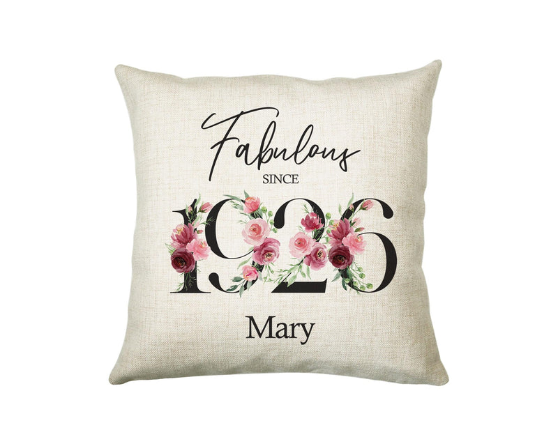 100th Birthday Gift for Women - Personalised 1926 Birthday Cushion Age 100 Gift for Her - Ladies Floral Design Mum Nan Gran Hundred BNC100C