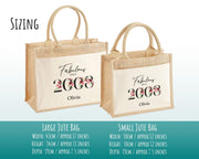 18th Birthday Gift For Women Personalised Jute Bag - Gift For Her Floral Tote Bag Gift - Eighteen 18 Fabulous Since 2008 Shopping Bag BNC18T