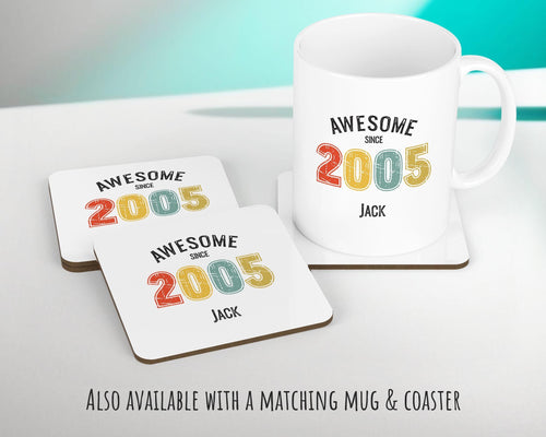 21st Birthday Gift for Men - Personalised Birthday Cushion Age 21 Gift for Him Custom Retro Vintage Number Design Dad Son Twenty One BNG21C