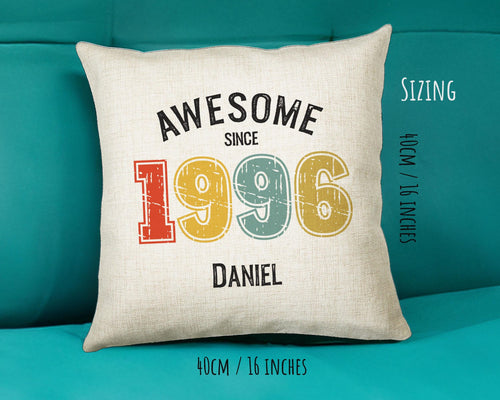 30th Birthday Gift for Men - Personalised Birthday Cushion Age 30 Gift for Him Custom Retro Vintage Number Design Dad Grandad Thirty BNG30C