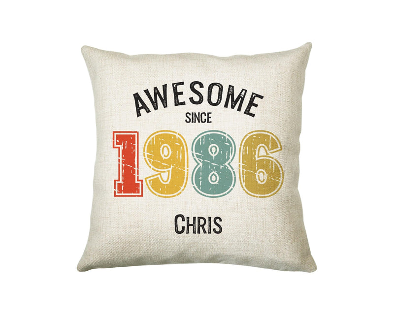 40th Birthday Gift for Men - Personalised Birthday Cushion Age 40 Gift for Him Custom Retro Vintage Number Design Dad Grandad Forty BNG40C