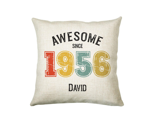 70th Birthday Gift for Men - Personalised Birthday Cushion Age 70 Gift for Him Custom Retro Vintage Number Design Dad Grandad Seventy BNG90C