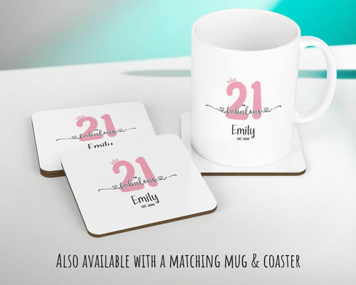 21st Birthday Gift for Women 21 and Fabulous Est 2005 Personalised Birthday Cushion Gift for Her Ladies Pink Design Grand Daughter BNH21C