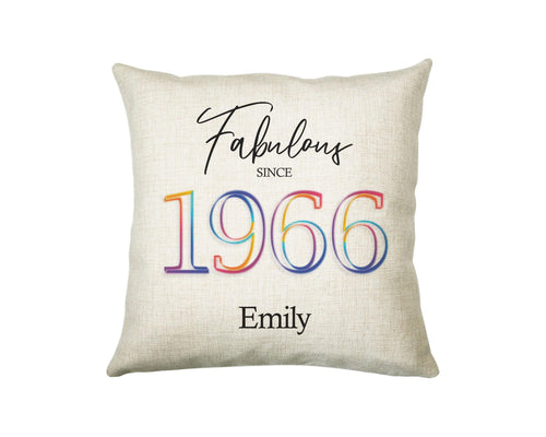 60th Birthday Gift for Women - Personalised 1966 Birthday Cushion Age 60 Gift for Her - Ladies Floral Age Design Mum Nan Gran Sixty BNN60C