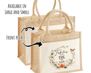 50th Birthday Gift For Women Personalised Jute Bag - Gift For Her Floral Tote Bag Gifts - Fifty 50 Fabulous Since 1976 Shopping Bag BNL50T