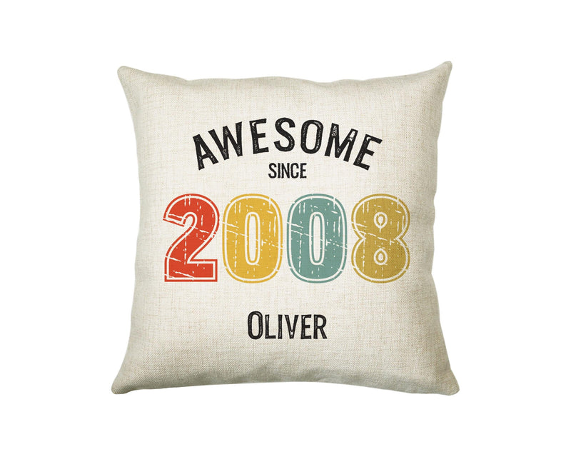18th Birthday Gift for Men - Personalised Birthday Cushion Age 18 Gift for Him Custom Retro Vintage Number Design Boy Son Eighteen BNG18C