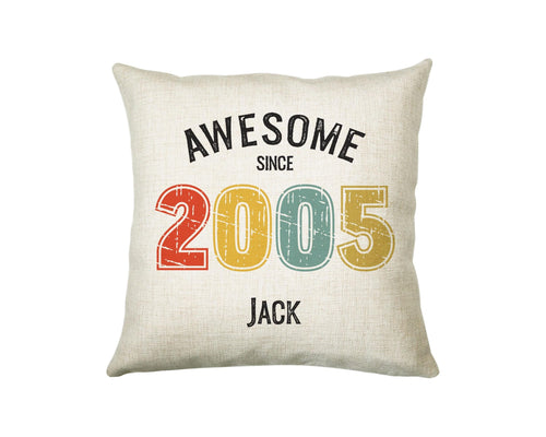 21st Birthday Gift for Men - Personalised Birthday Cushion Age 21 Gift for Him Custom Retro Vintage Number Design Dad Son Twenty One BNG21C