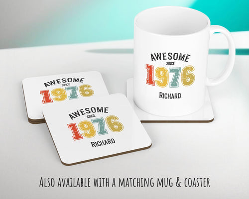 50th Birthday Gift for Men - Personalised Birthday Cushion Age 50 Gift for Him Custom Retro Vintage Number Design Dad Grandad Fifty BNG50C
