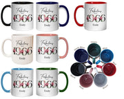 60th Birthday Gift for Women - Fabulous Since 1966 Personalised Coffee Mug Coaster Age 60 Gift for Her - Ladies Floral Design Mum BNC60M