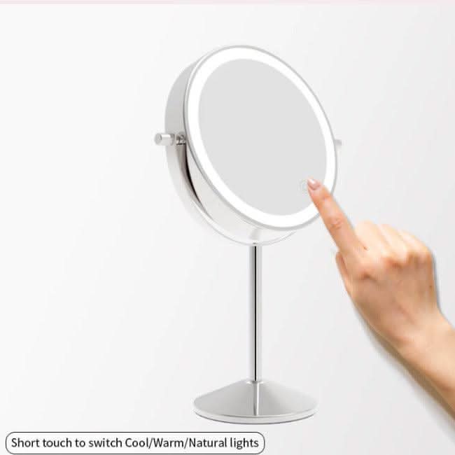Illuminated Round Cosmetic Mirror Rechargeable Diameter 20cm