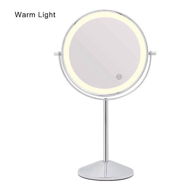 Illuminated Round Cosmetic Mirror Rechargeable Diameter 20cm