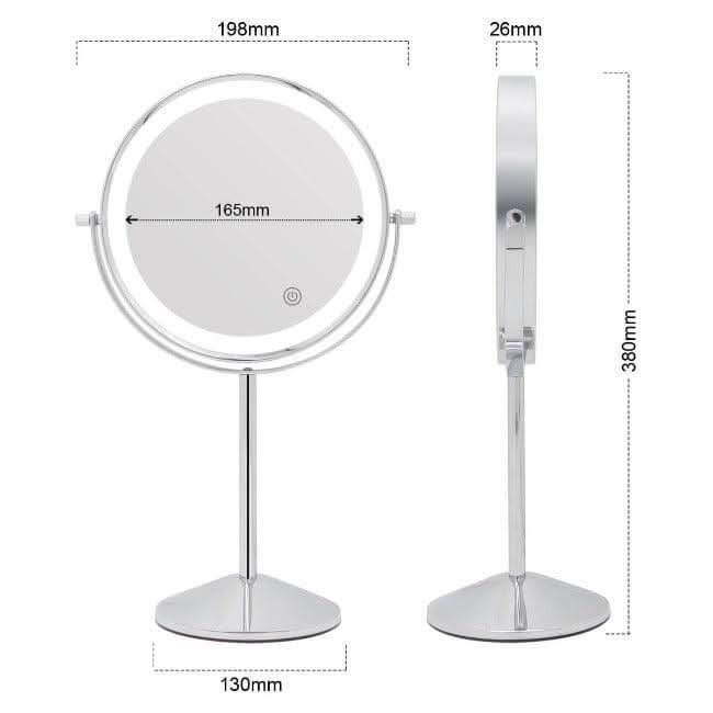 Illuminated Round Cosmetic Mirror Rechargeable Diameter 20cm