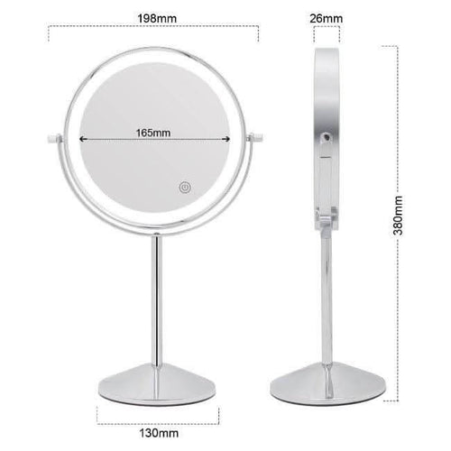 Illuminated Round Cosmetic Mirror Rechargeable Diameter 20cm