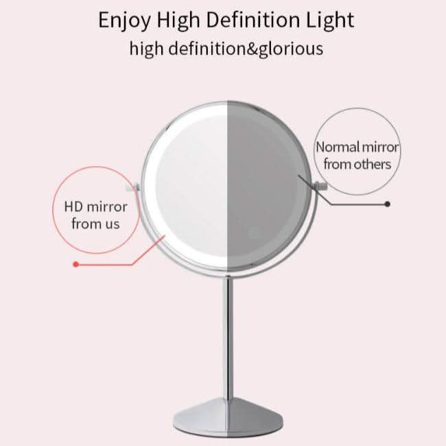Illuminated Round Cosmetic Mirror Rechargeable Diameter 20cm