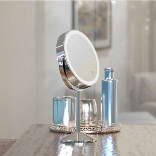 Illuminated Round Cosmetic Mirror Rechargeable Diameter 20cm