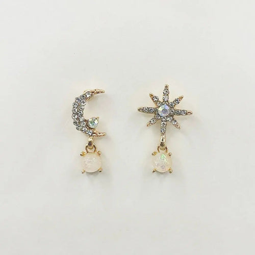 Andromeda Moon and Star Mismatch Earrings