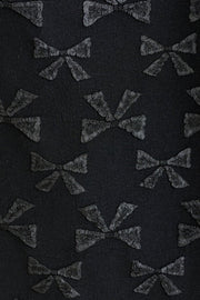Iris Bow Black Jacquard White Embroidered Collar Midi Dress